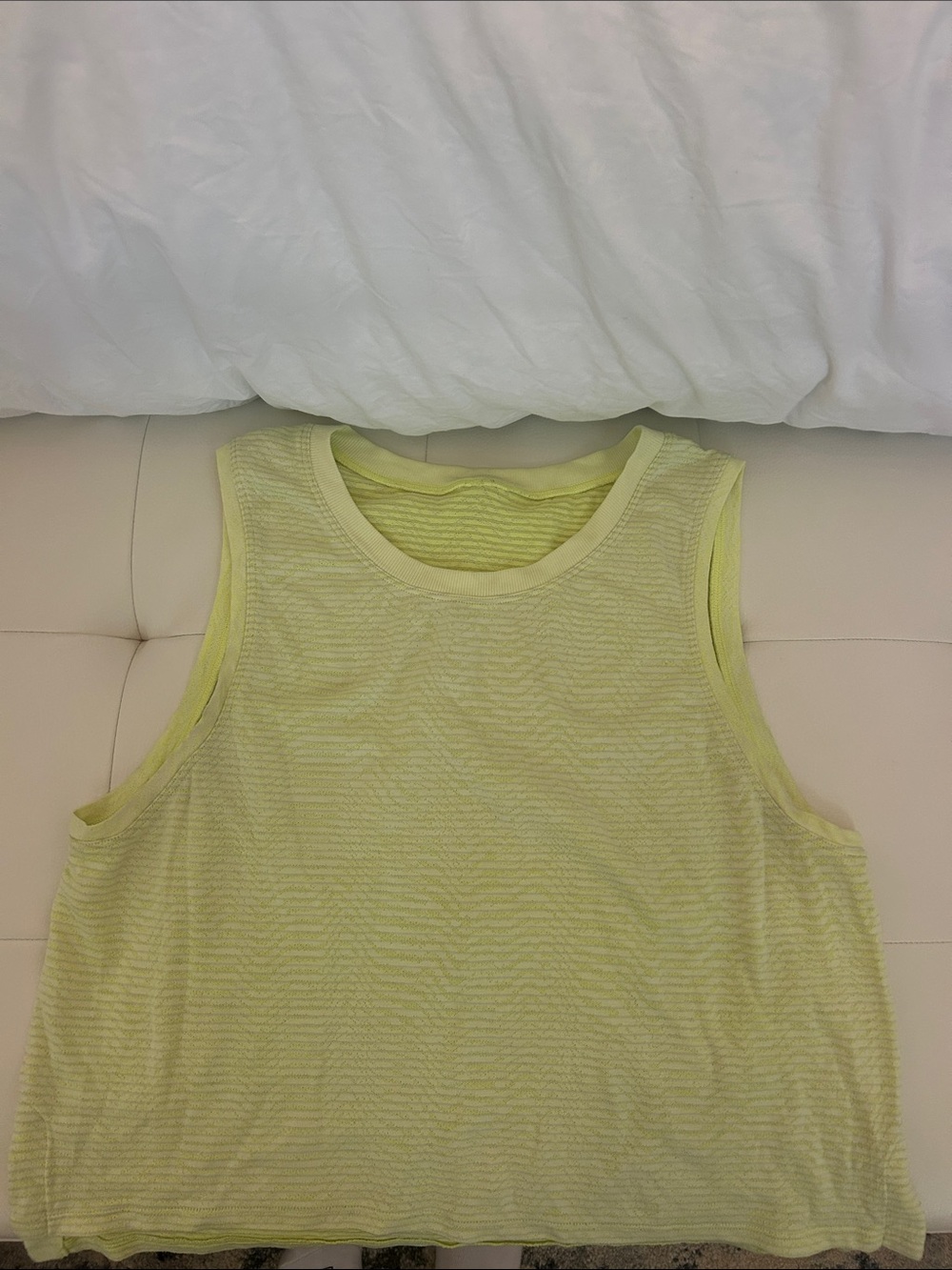 lululemon athletica Yellow Sheer Ribbed Tank Top